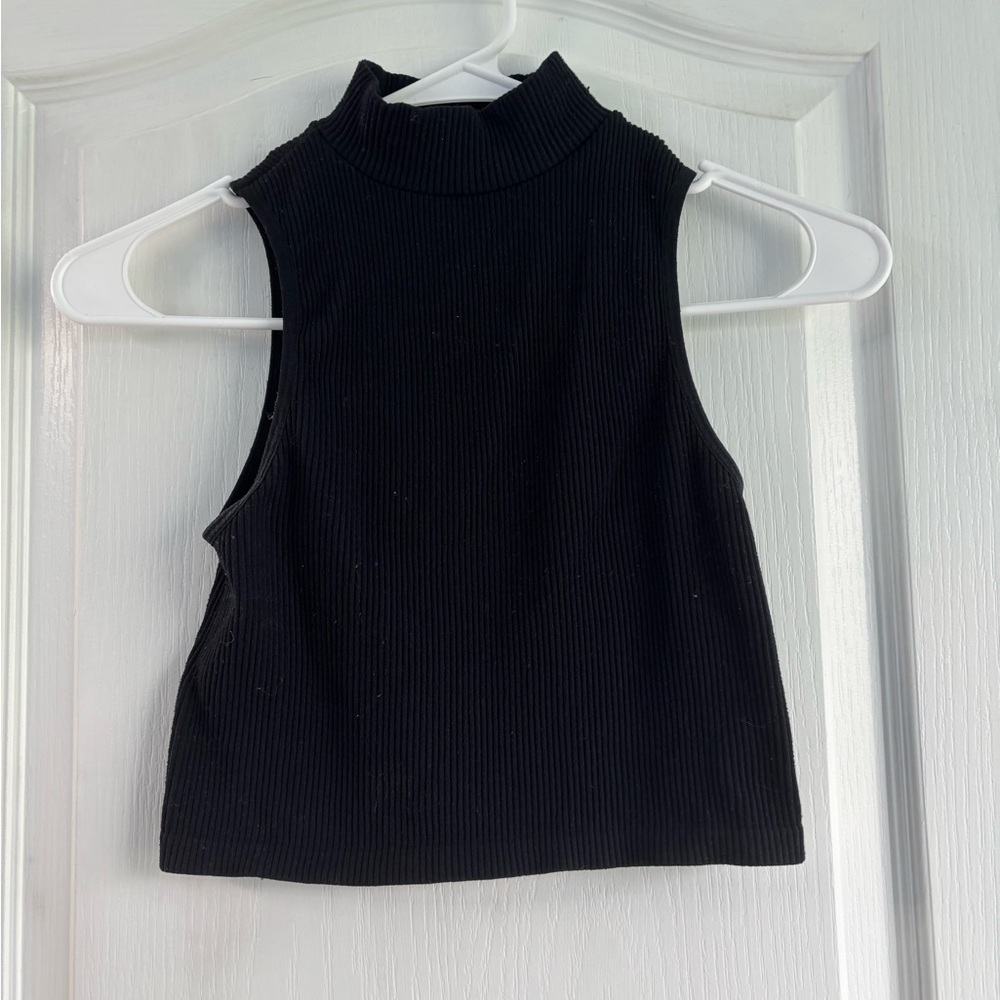 Zara Black Ribbed Tank Top